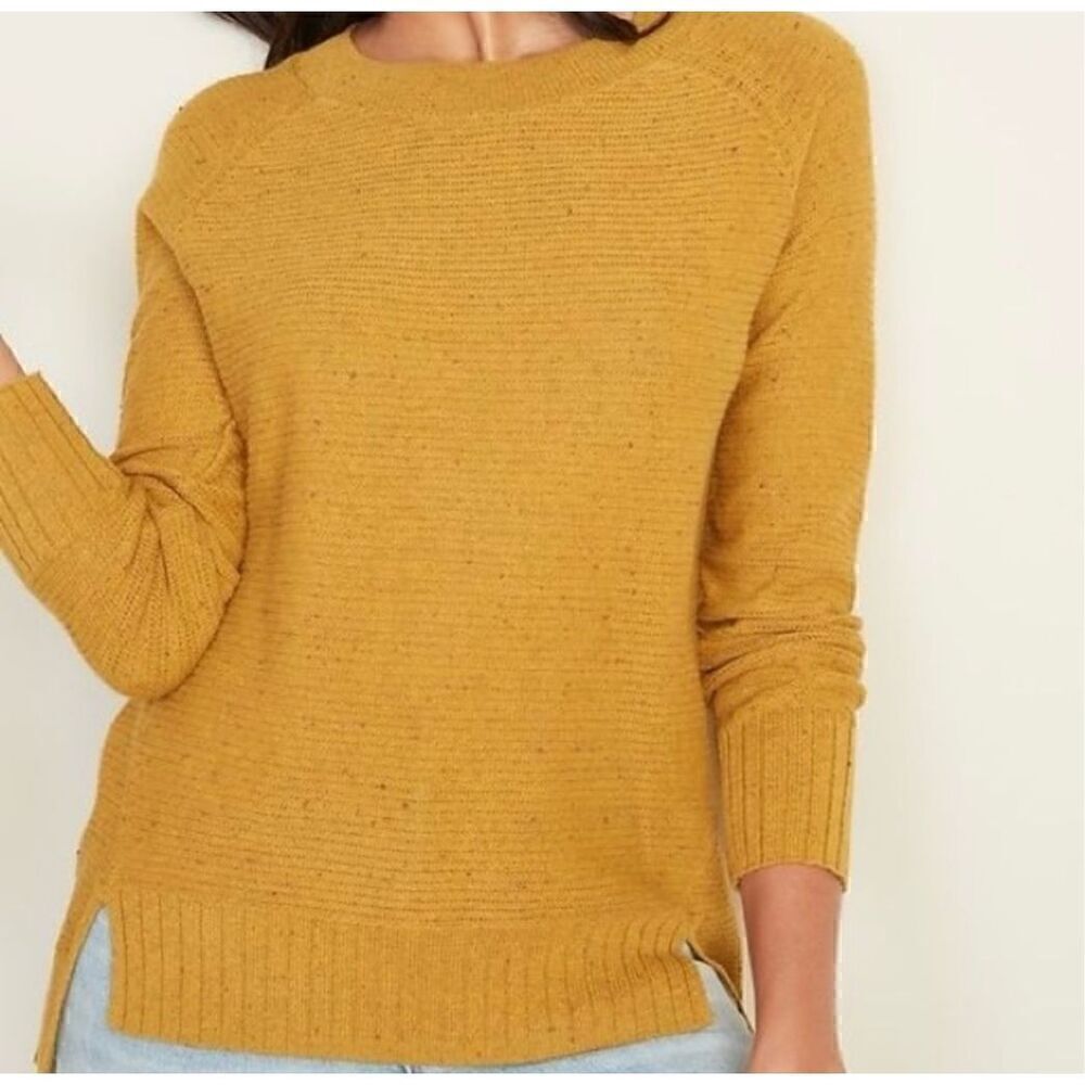 Old Navy Mustard Color Oversized Tunic Sweater Size XS